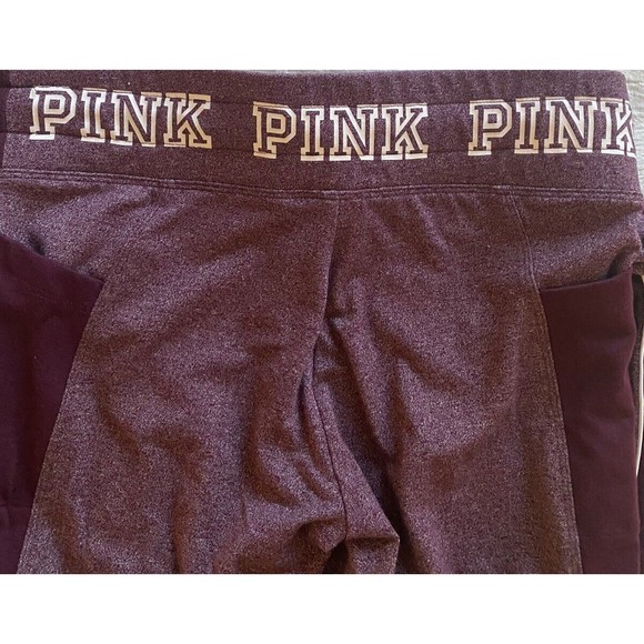 Victorias Secret Pink Womens Purple Jogger Logo Stripe Drawstring Legging Size S - Picture 7 of 10